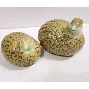 Vtg Ceramic Quail Grouse Partridge Set 2 Candrea 7169 Hand Painted Japan Birds
